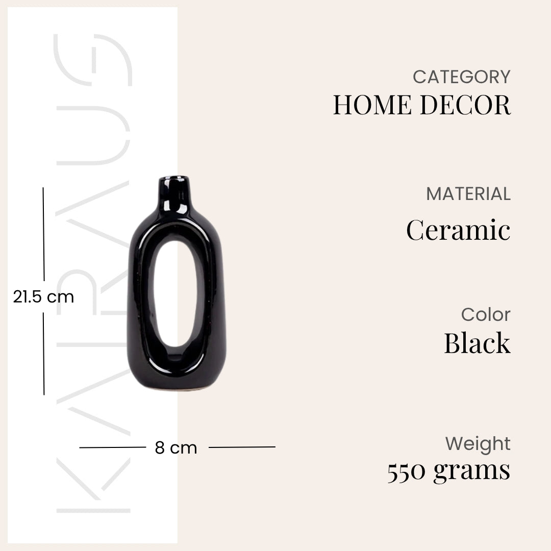 Black Hollow Minimalist Vase