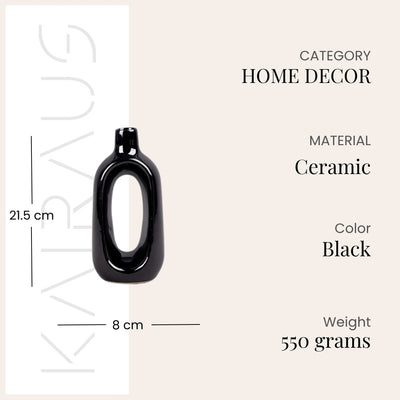 Black Hollow Minimalist Vase