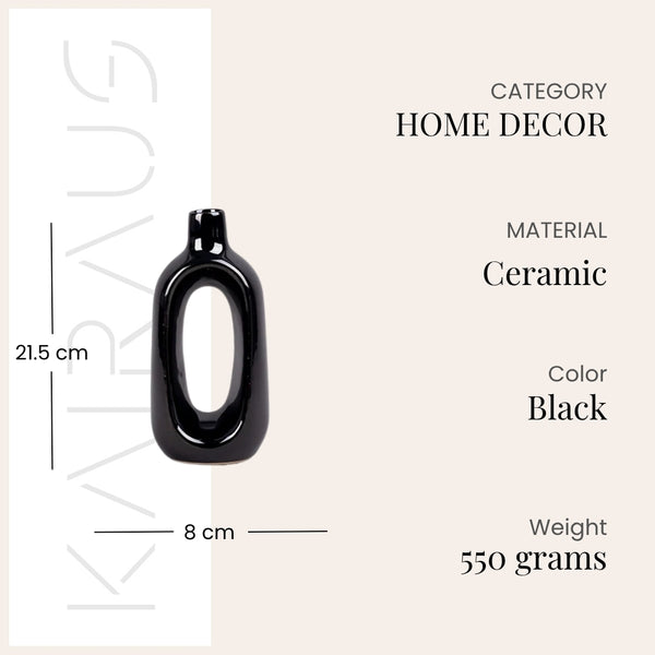 Black Hollow Minimalist Vase