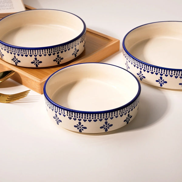 Blue & White Ceramic Bowl (Set of 3)