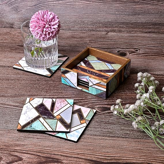 Abstract Design Wooden Coaster (Set of 6)