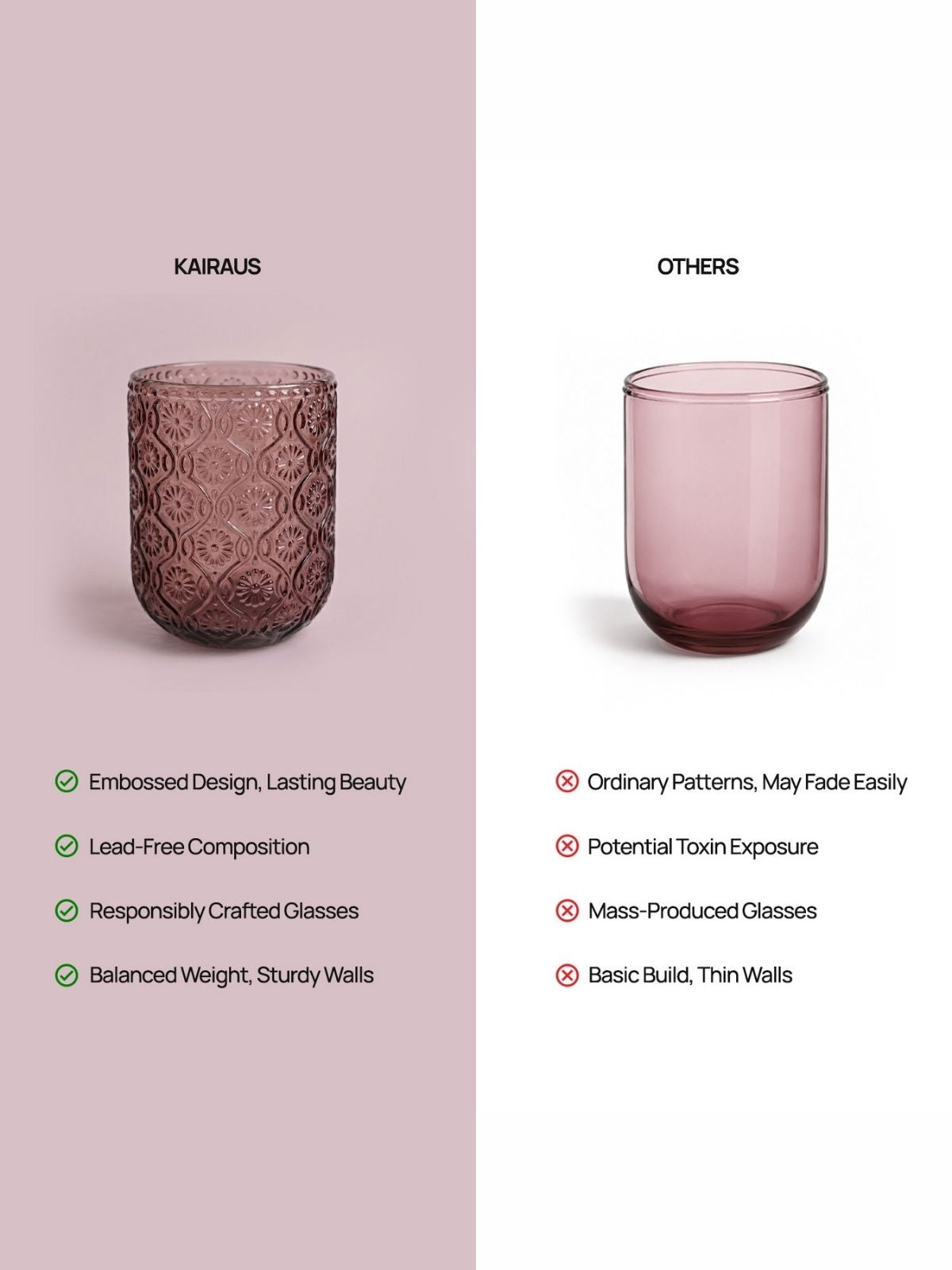 Elegant ATARA vintage glass set for everyday drinks



