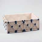 Natural jute and wooden storage baskets with rustic design

