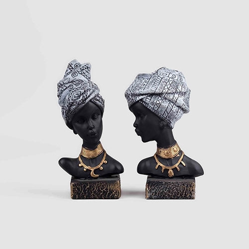 Detailed African Empress figurines for elegant home decoration

