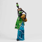 Decorative woman with drum sculpture for living room decor

