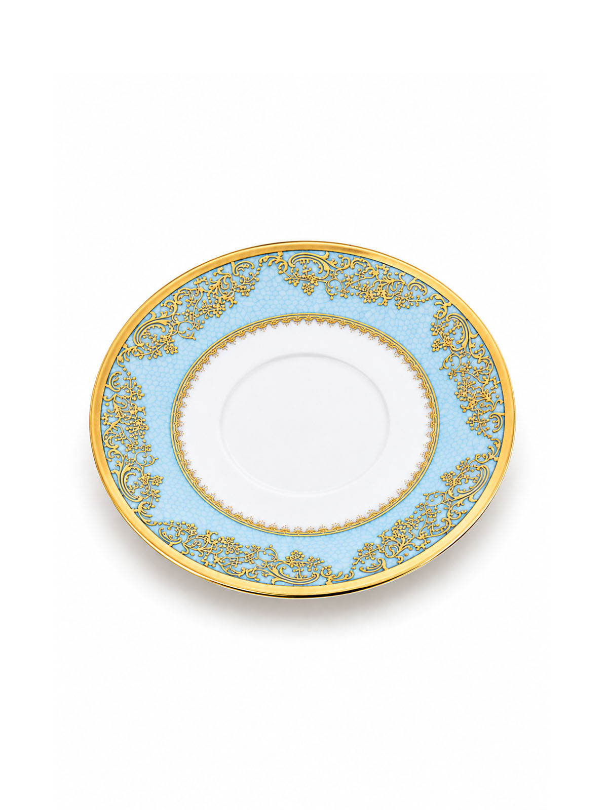 Six-piece Amora tea cup set featuring real gold accents

