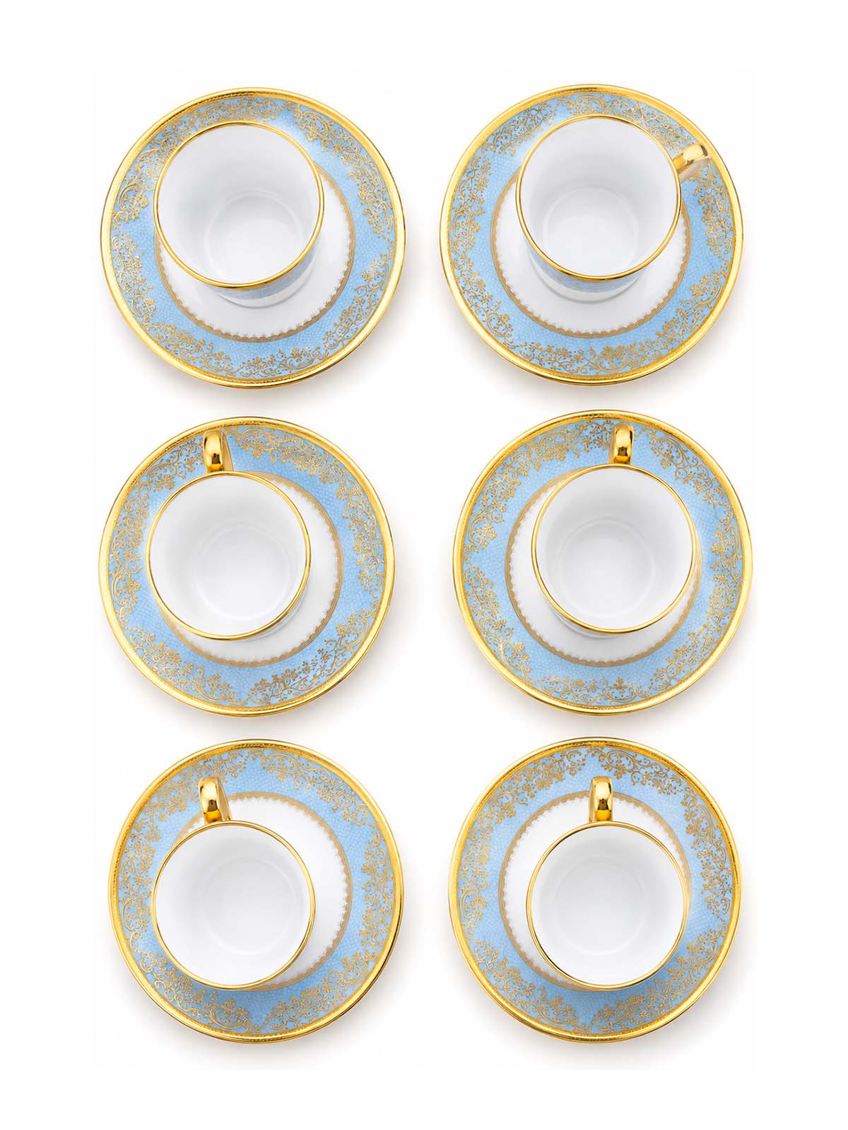 Amora luxury tea cups with real gold detailing for elegant serving

