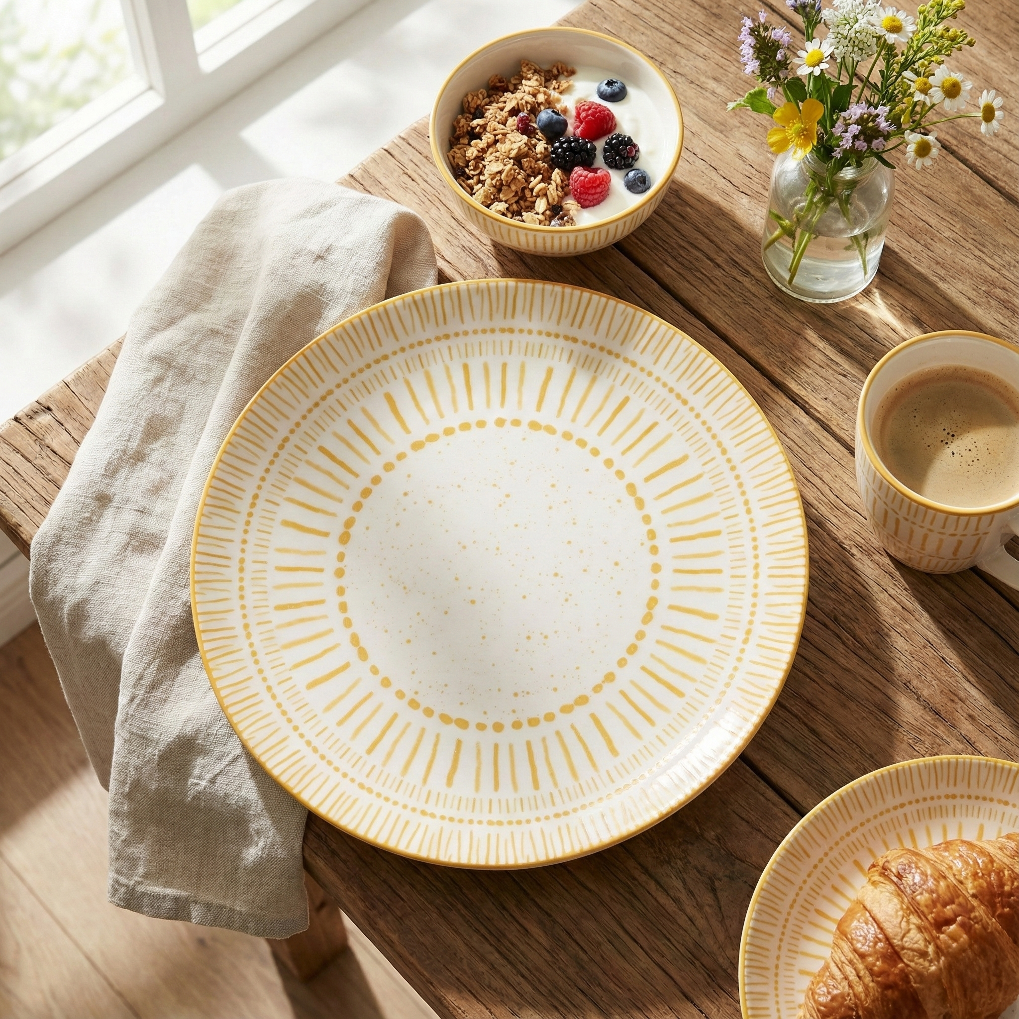 Amoret set of 2 porcelain dinner plates

