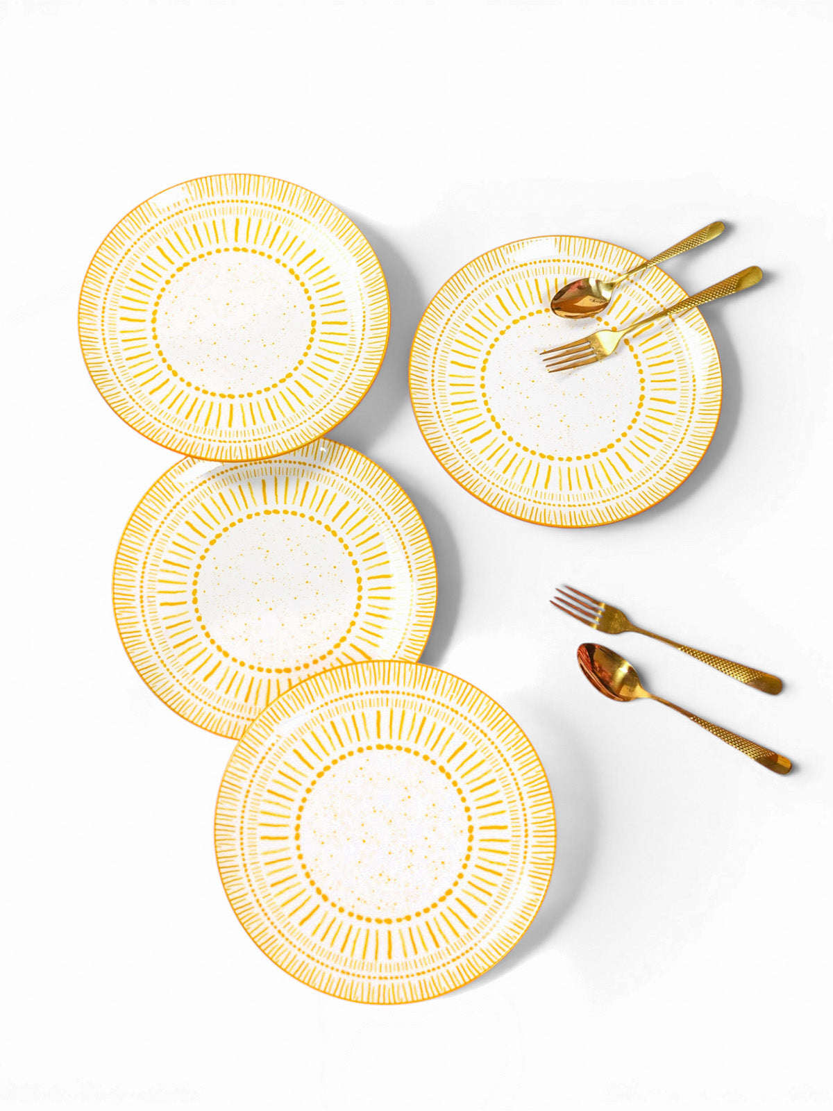 Amoret porcelain dinner plates set of 4, 10.8 inches

