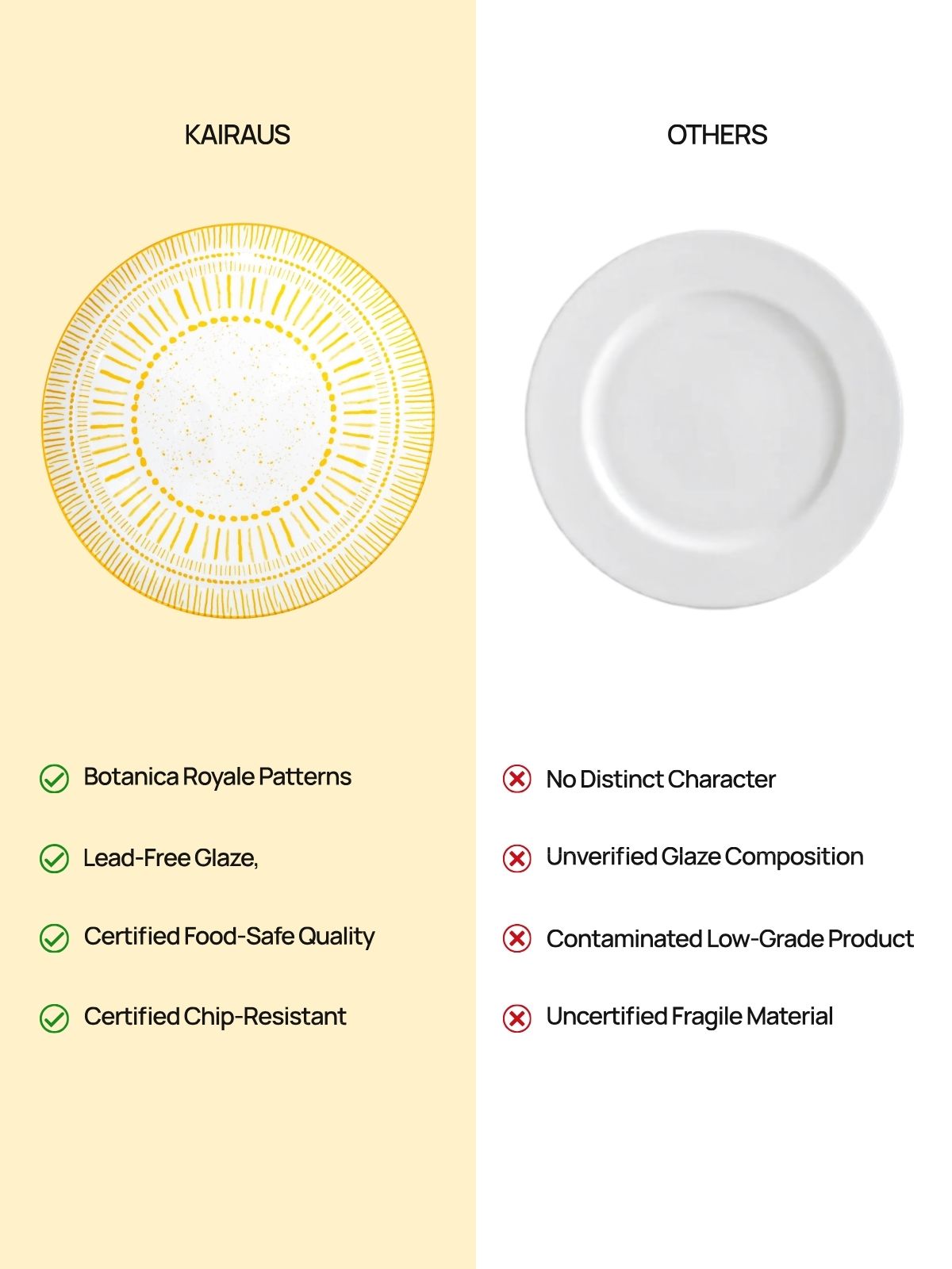 Amoret elegant porcelain dinnerware set of four plates