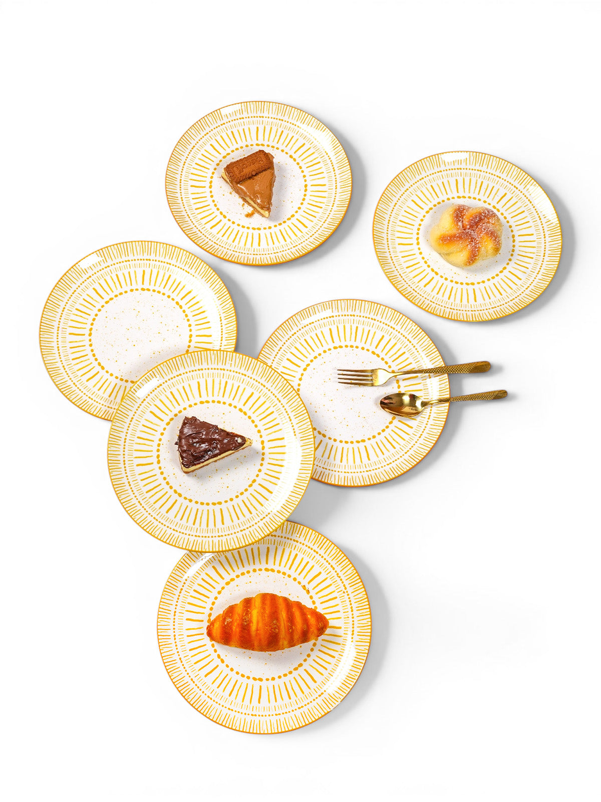 Amoret porcelain dinner plates set of 6, 10.8 inches


