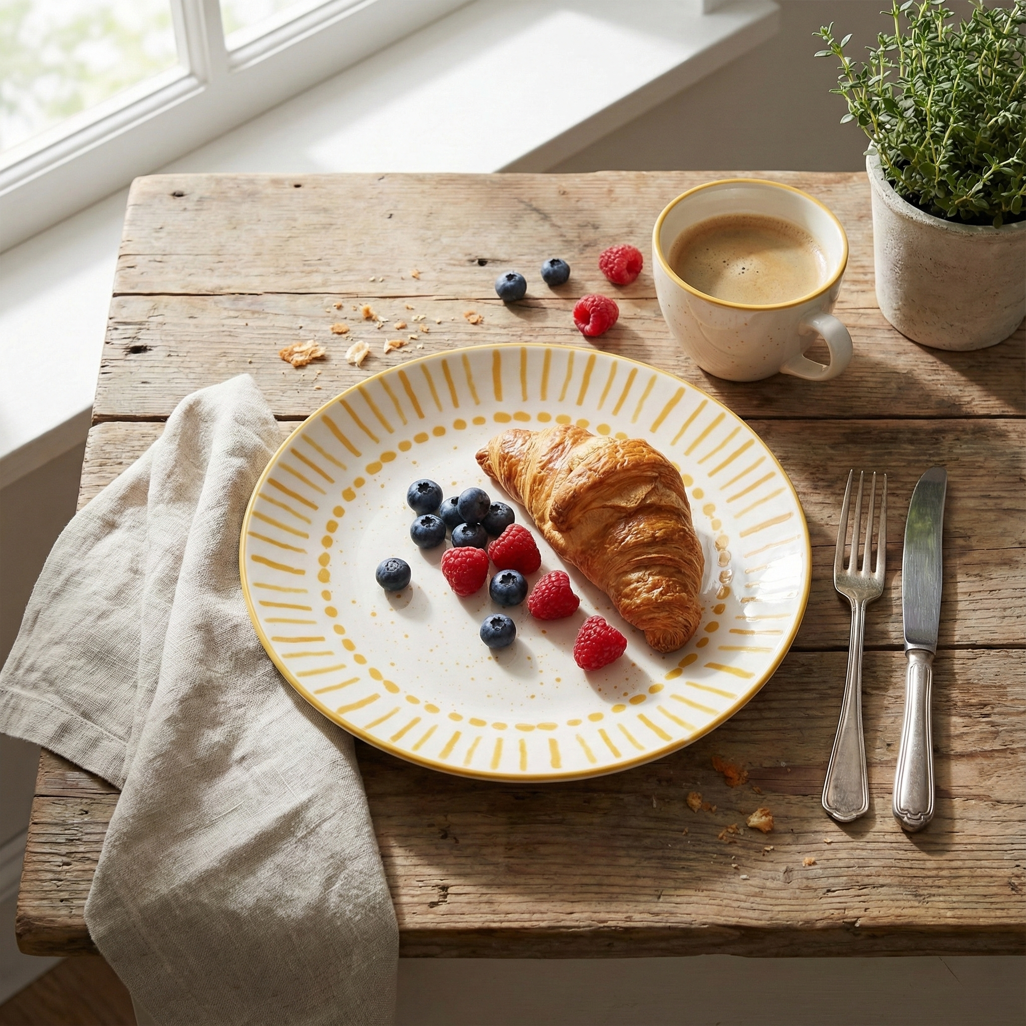 White porcelain quarter plates by Amoret

