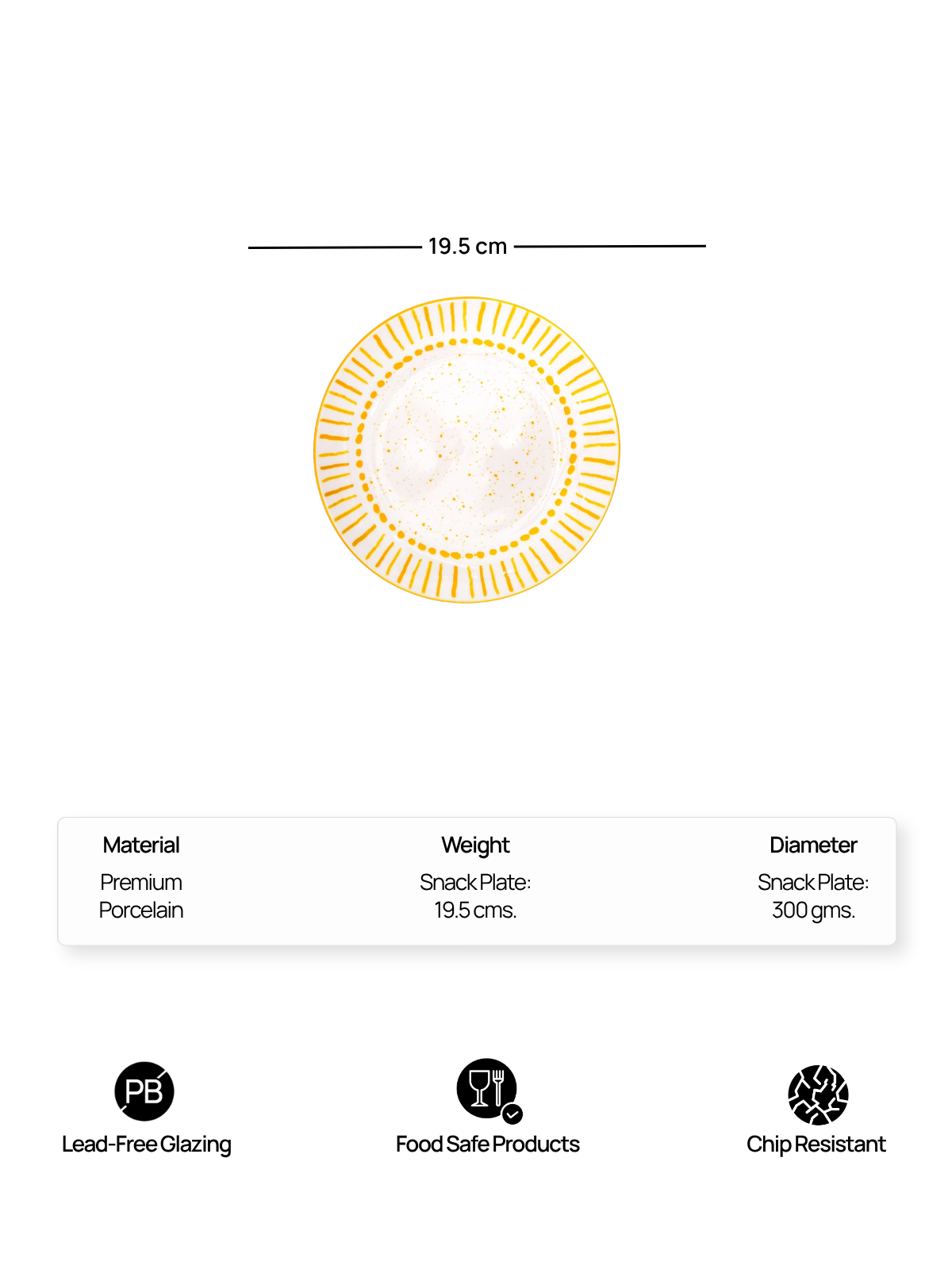 Amoret set of four porcelain quarter plates for everyday dining

