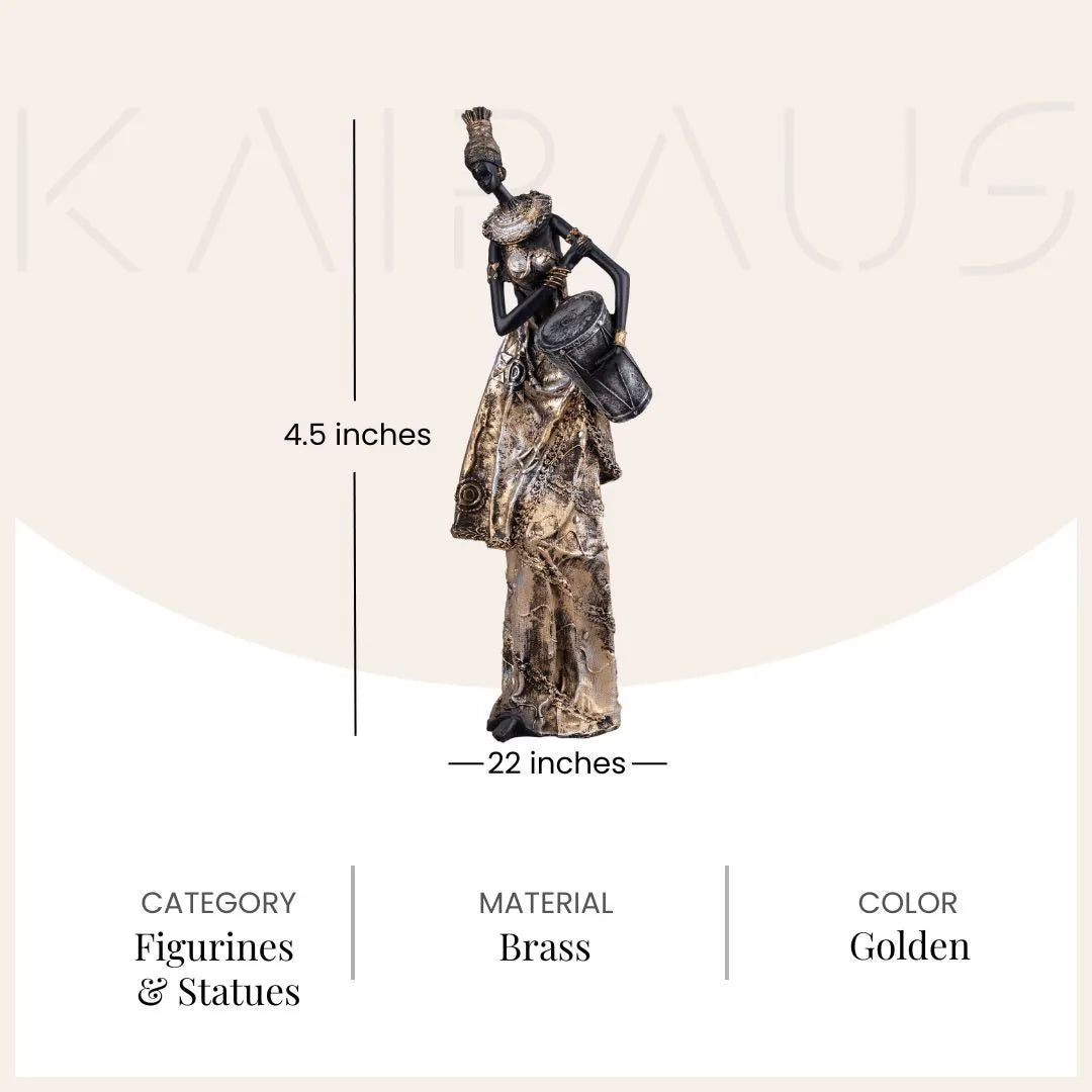 Handcrafted African women sculpture for elegant home interiors

