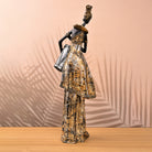 Antique-style African women figurine with detailed design

