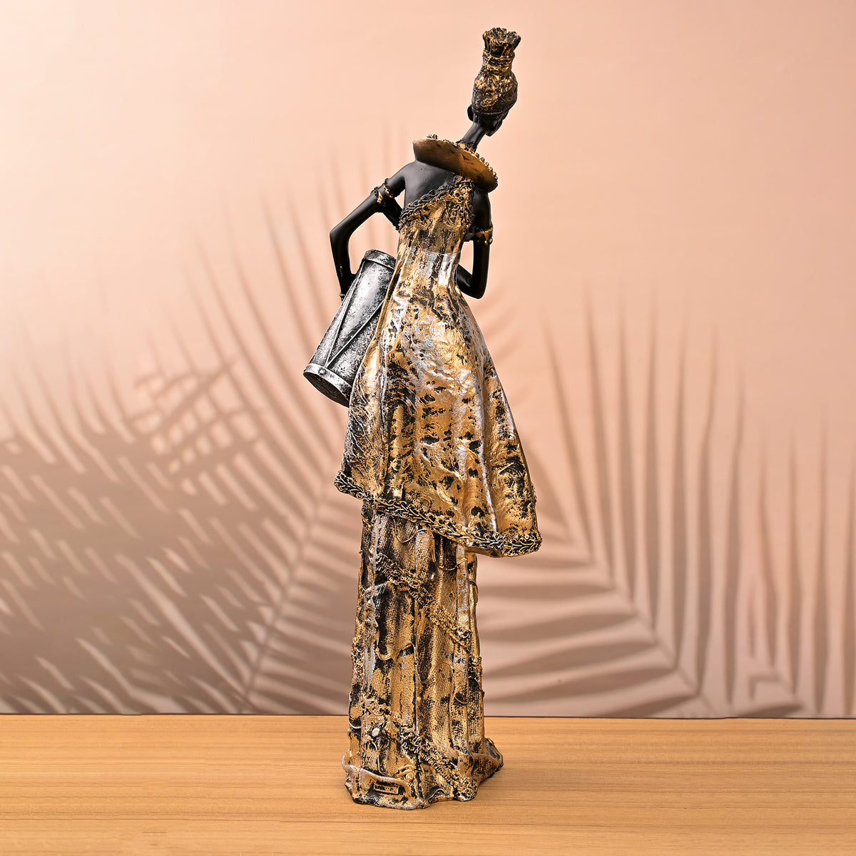 Antique-style African women figurine with detailed design

