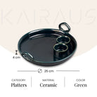 Antique green platter for serving food

