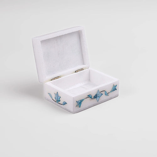 Natural green marble jewelry storage box for precious accessories

