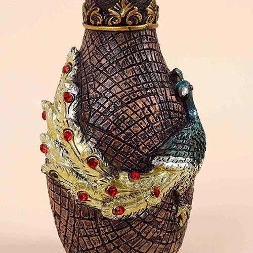 Antique peacock vase for traditional home decor

