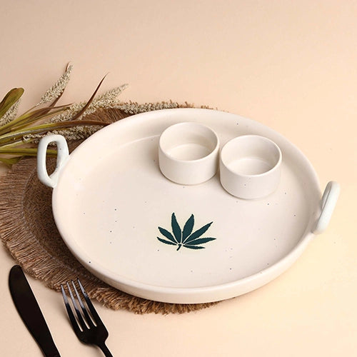 Antique white serving platter

