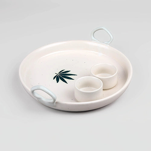 White decorative serving platter

