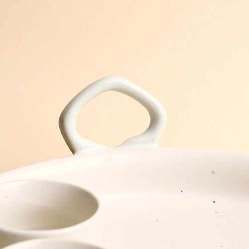 Vintage-style white serving platter

