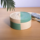 Aqua Elegance ceramic casserole with matching lid

