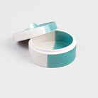 Premium aqua ceramic casserole with stylish covered design

