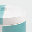 Aqua blue ceramic casserole for cooking and serving

