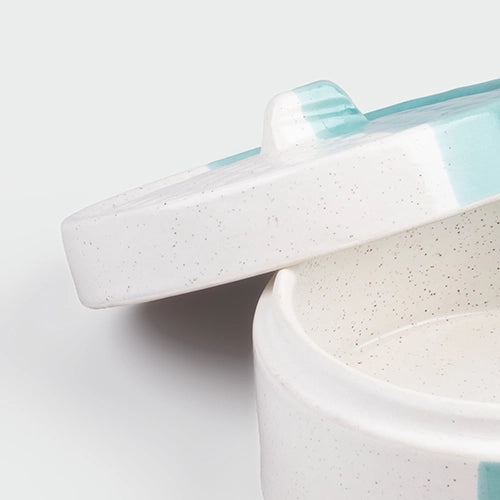 Elegant ceramic casserole with lid for home dining

