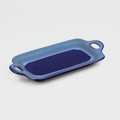 Handmade aqua and navy serving platter

