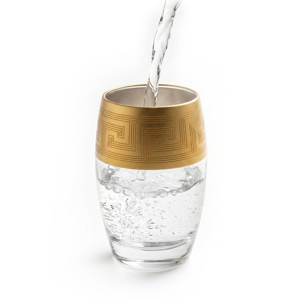 Greek Key Design Gold Drinking Glasses (Set of 6)