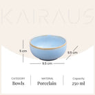 Artisan blue porcelain bowls for serving

