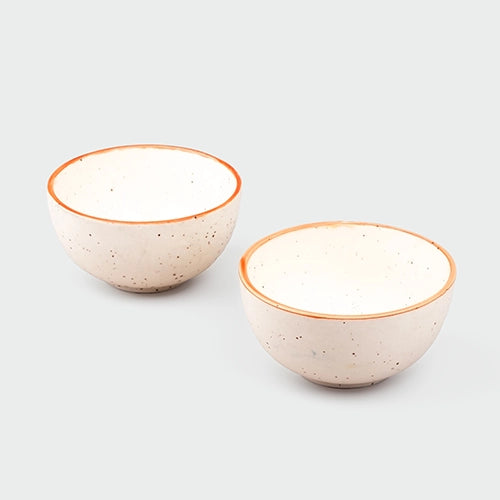 Set of two artisan matte finish ceramic bowls

