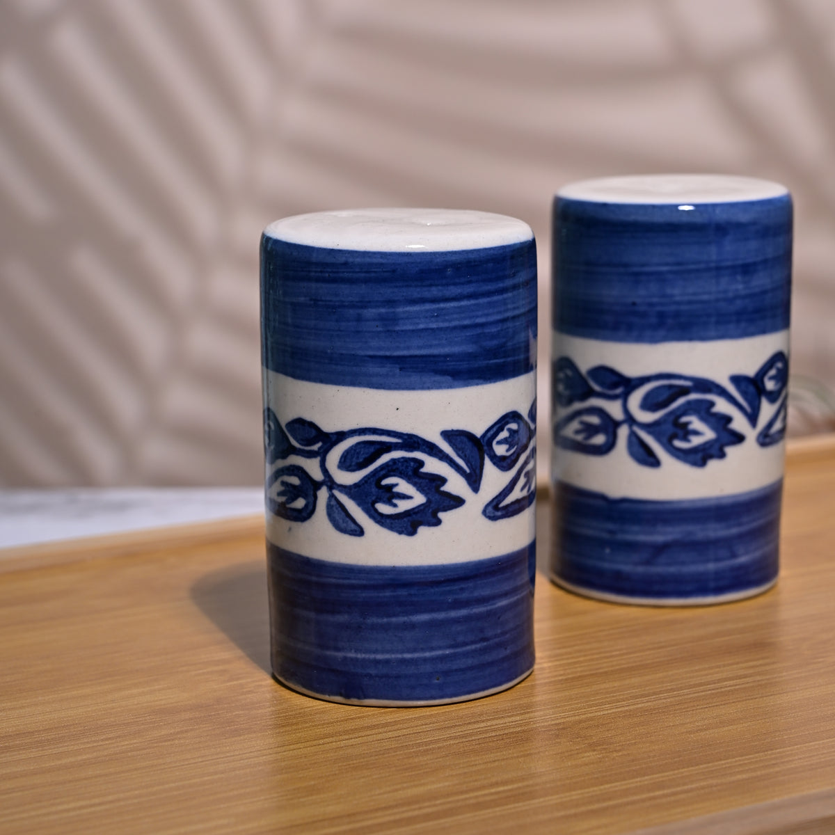 Premium Italian ceramic salt pepper shaker duo
