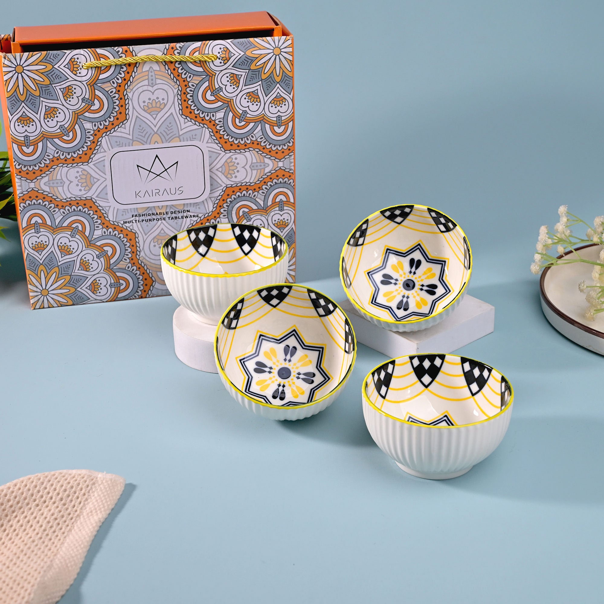 Artistic elegant porcelain bowl set

