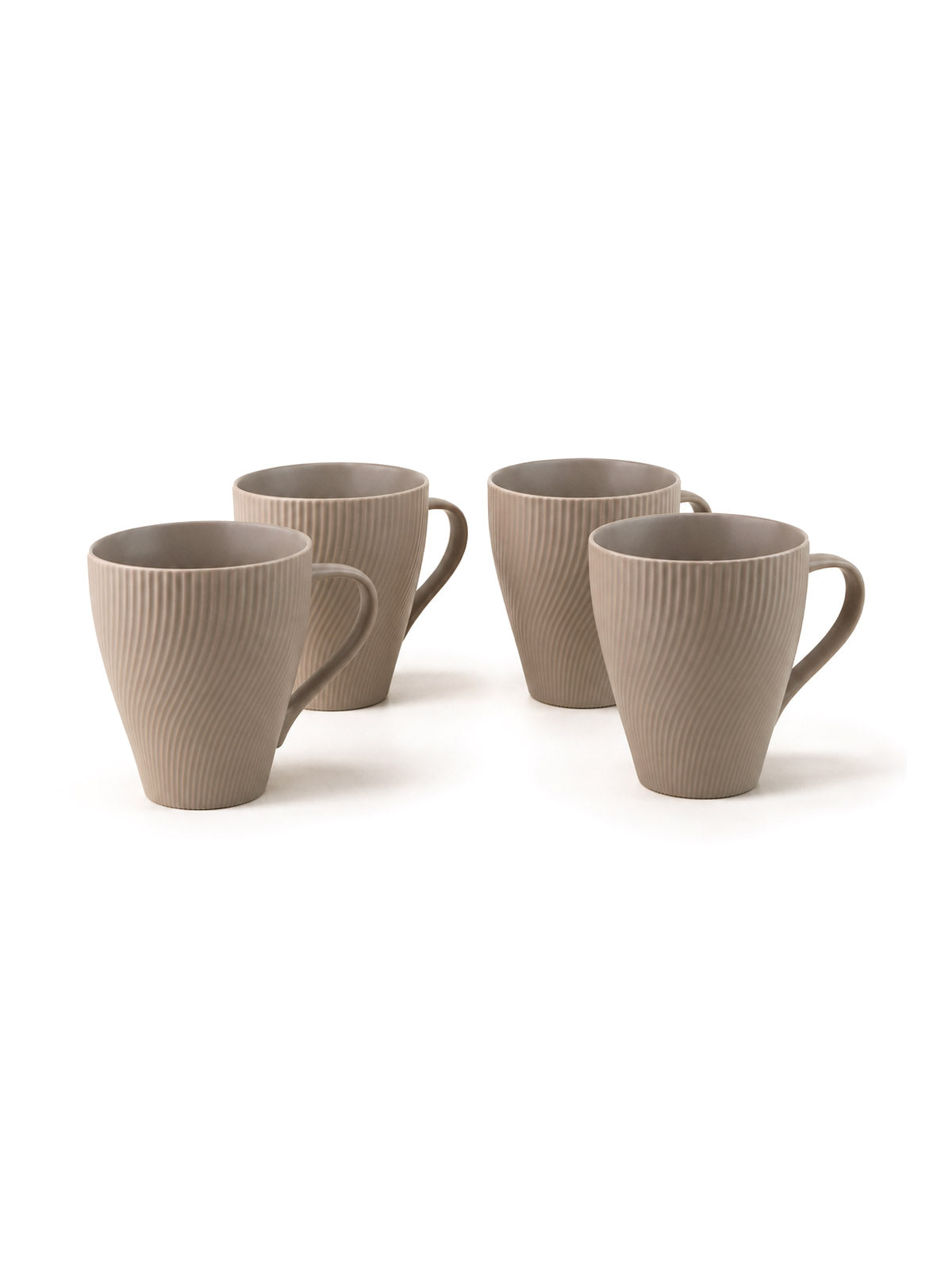 Set of four ash grey New Bone China coffee mugs

