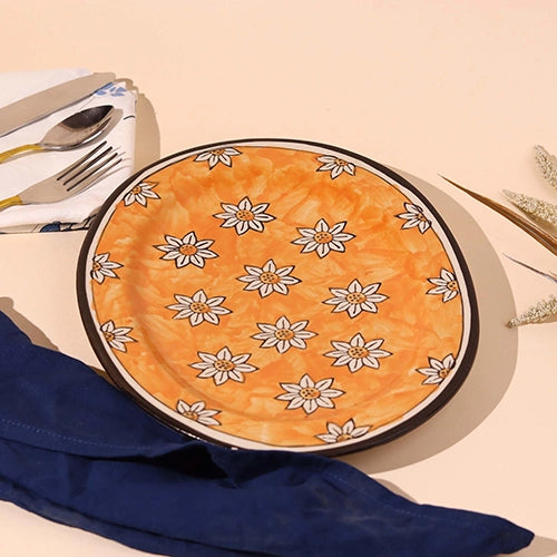 Autumn Bloom hand-painted ceramic serving platter


