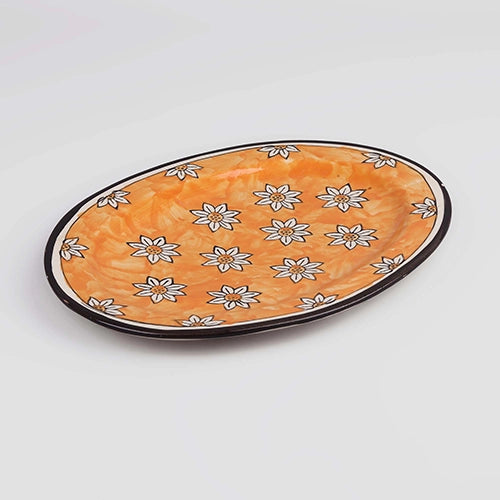 Elegant autumn floral hand-painted platter

