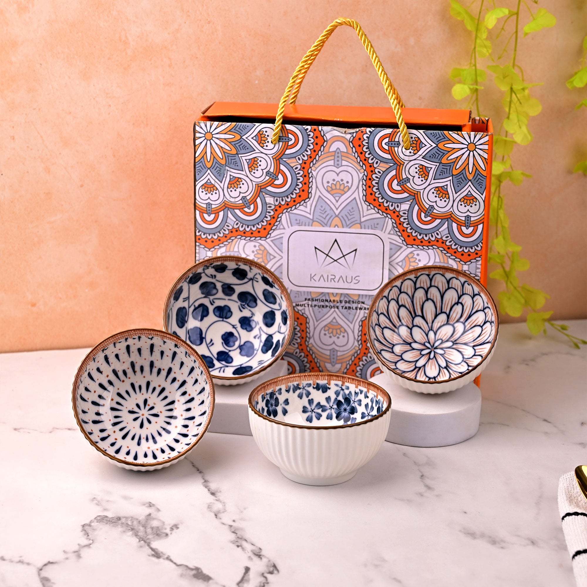 Autumn Ethereal porcelain bowls set of 4