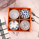 Elegant autumn porcelain bowls set of 4

