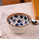 Stylish set of four porcelain bowls for home dining

