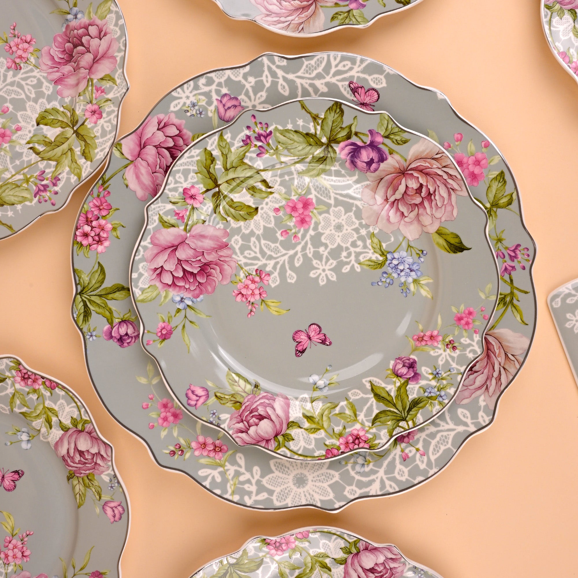 Sophisticated Azure Blossom dinnerware for home dining

