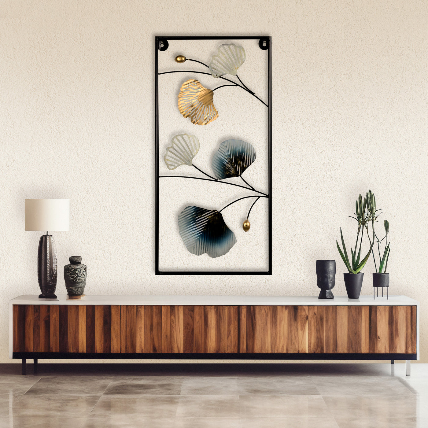 Blooming Metal Leaf Wall Art