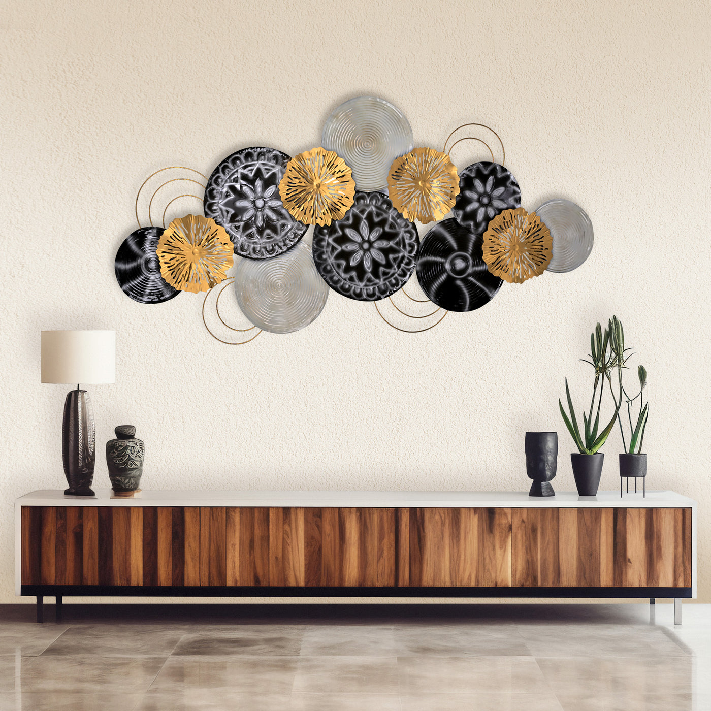 Modern Multicolour Metallic Plate Wall Art