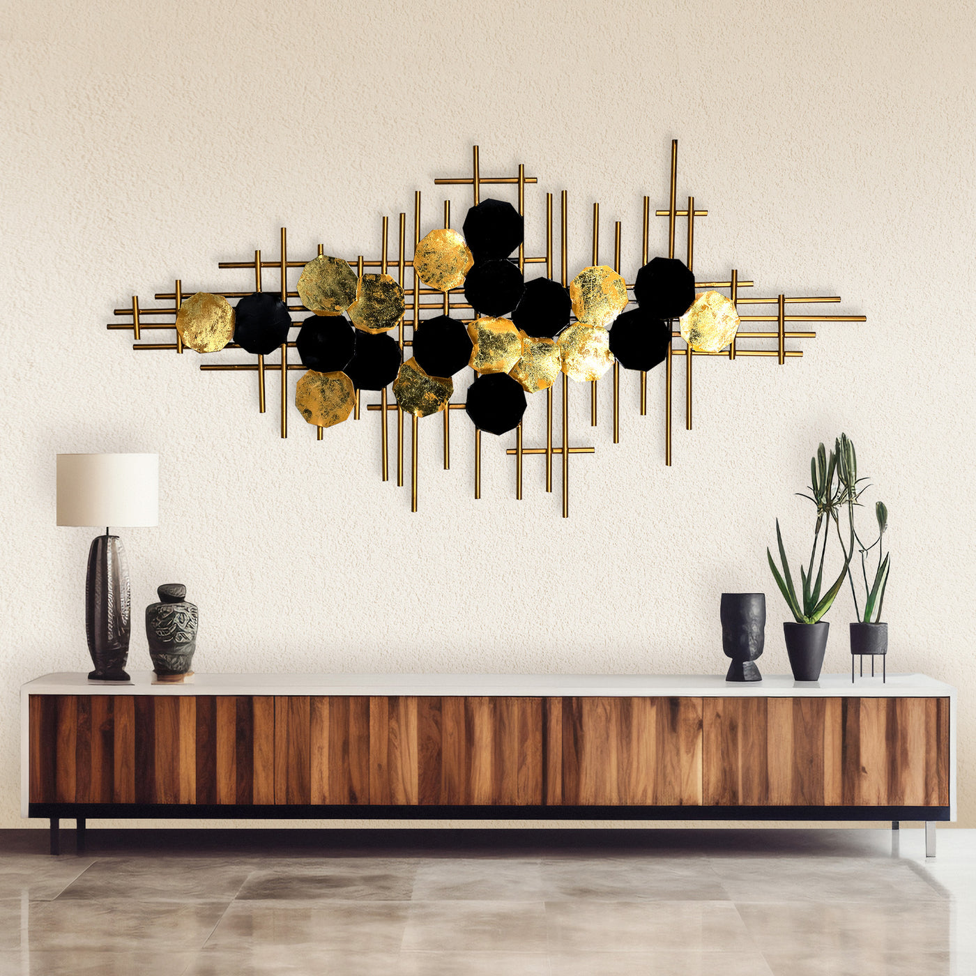 Geometric Elegance Metal Wall Decor