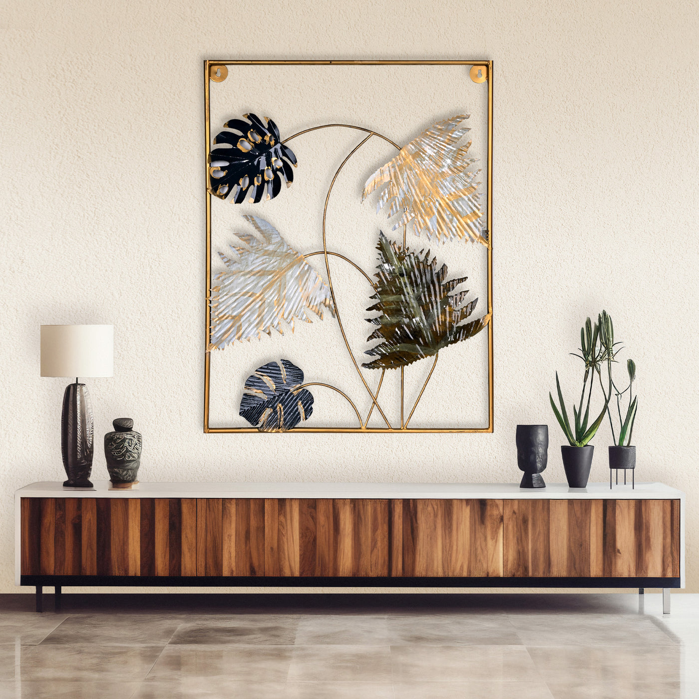 Modern Metal Leaf Wall Art