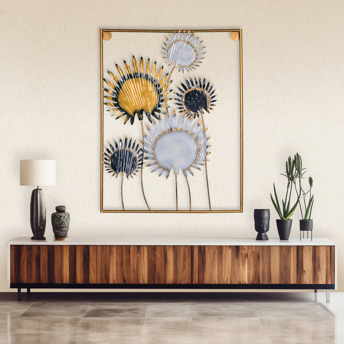 Elegant Gold and Black Metal Wall Art