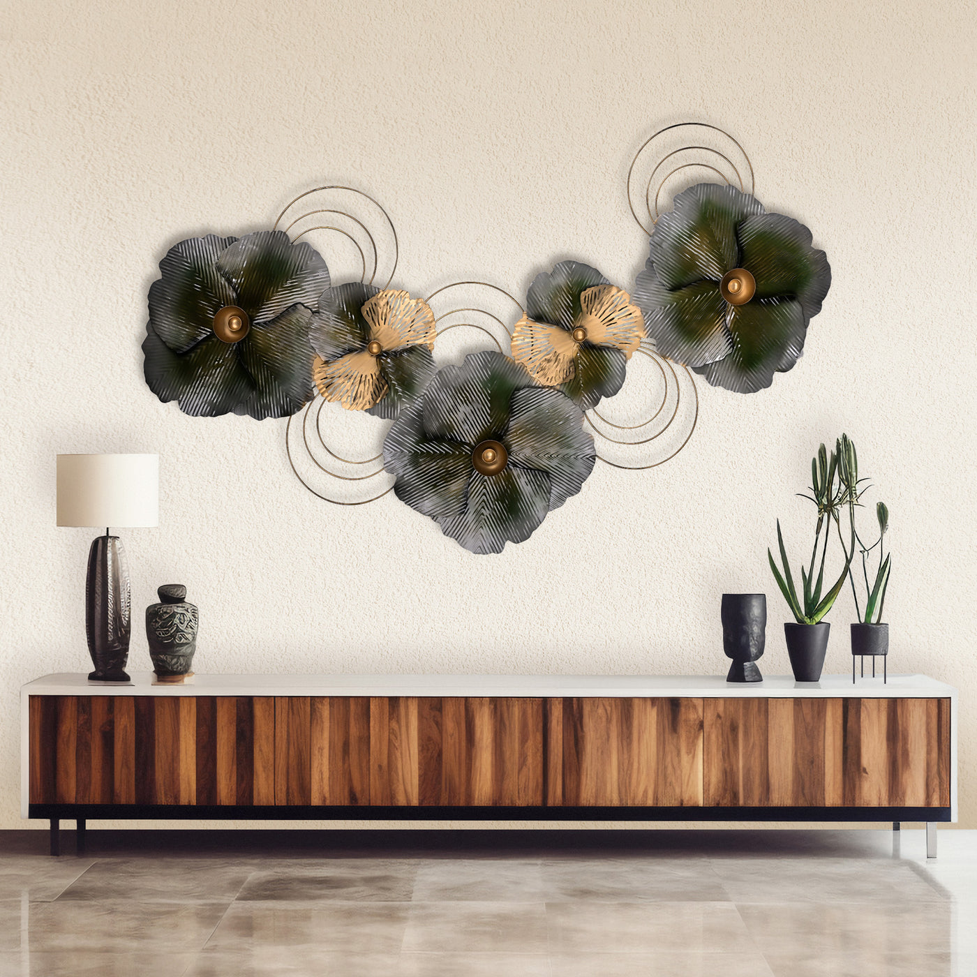 Floral Fusion Metal Wall Art