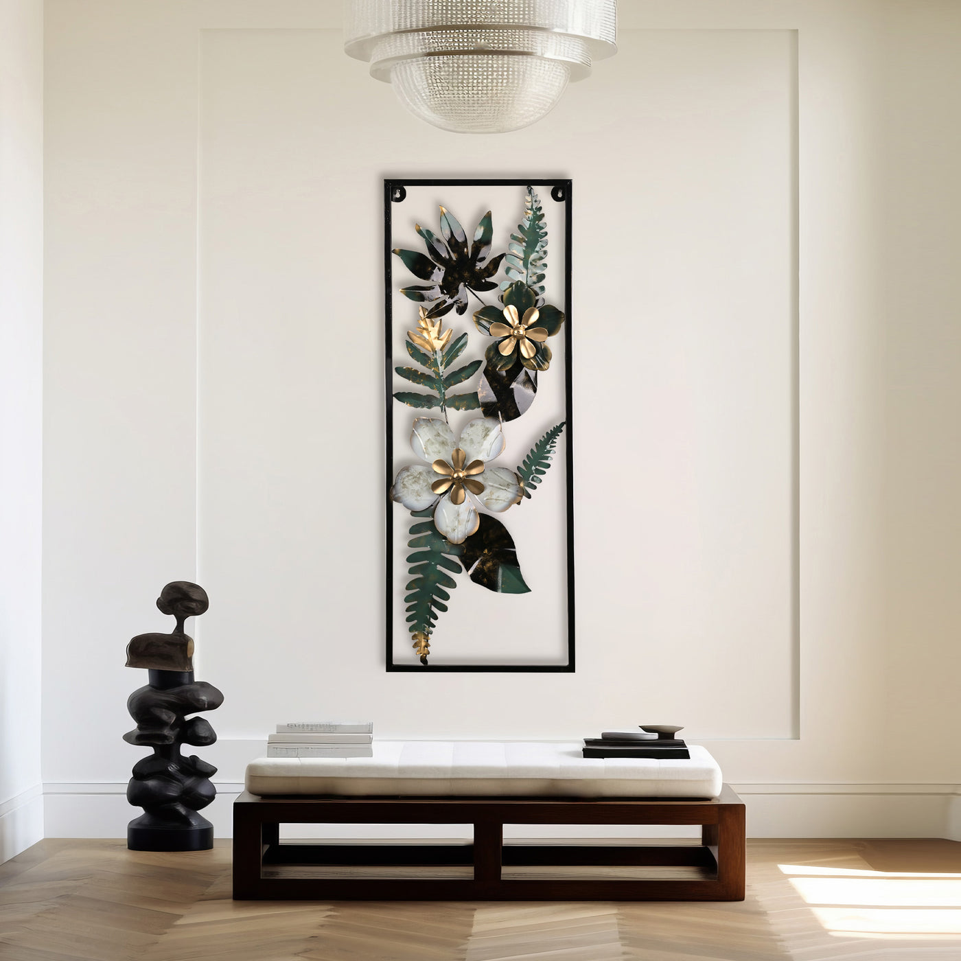 Whimsical Flower Leaf Metal Wall Art